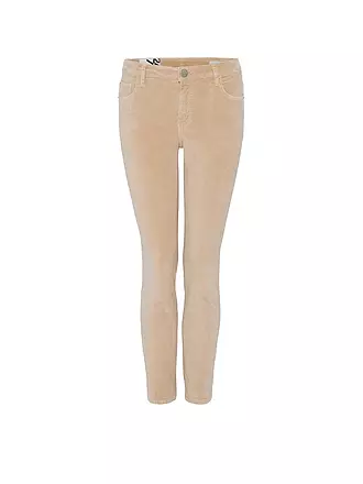 OPUS | Pantalon en velours côtelé coupe slim EVITA GLAZED | beige